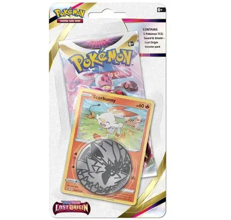 Pokémon Lost Origin Booster Blister met Scorbunny Promo & Munt Charizard